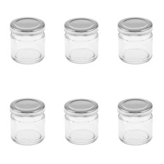 Set 6 borcane din sticla, cu capac metalic, transparent, 55ml, 5x5 cm foto