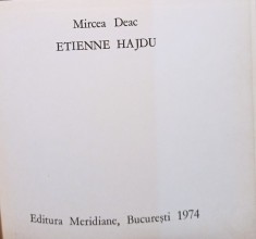 Mircea Deac - Etienne Hajdu (Editia: 1974) foto