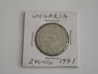 C50 - Moneda foarte veche - Ungaria - 2 pengo - 1941 foto