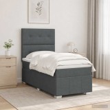 Cumpara ieftin Pat cu arcuri LED si saltea Gri inchis 80 x 200 cm Tesatura