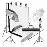 Kit studio 4 umbrele,suport fundal + 2 panze + accesorii Andoer 2 x bec 135W