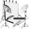 Kit studio 4 umbrele,suport fundal + 2 panze + accesorii Andoer 2 x bec 135W