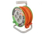 Prelungitor Alimentare 4 Prize PVC Portocaliu 15m, KEL
