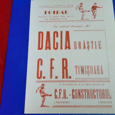 program CFR Timisoara - Dacia Orastie