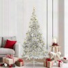 VidaXL Pom de Crăciun artificial pre-iluminat Argintiu 210 cm PET 3397223