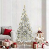 VidaXL Pom de Crăciun artificial pre-iluminat Argintiu 210 cm PET 3397223