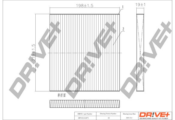 Dr!ve+ DP1110.12.0075 Filtru, aer habitaclu