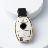 Protectie / Husa cheie auto MERCEDES BENZ C CL E G GL GLK M ML R S Clasa AMG 2016-2019 - Alb