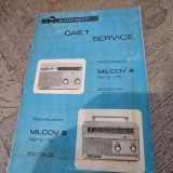 Caiet Service radioreceptor Milcov 4 RST 5 -75 si Milcov 5 RST 2-76