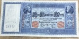 BNKSTR02DE Bancnotă Germania 100 Mărci / Mark 1910, Serie Roșie, Stare F-VF (Foarte Bună, Margini &Icirc;ntregi, Fără Rupturi)