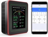 Monitor calitate aer 15 &icirc;n 1, Wi-Fi, Tuya, CO, CO₂, CO, HCHO, TVOC, AQI, PM0.3, PM1, PM2.5, PM10, temperatură, umiditate