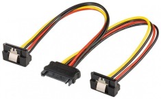 Cablu adaptor SATA la 2x SATA 90 grade mama Goobay foto