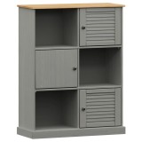 Cumpara ieftin Biblioteca VIGO, gri, 90x35x114,5 cm, lemn masiv de pin