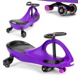 Masinuta rotativa ECOTOYS cu roti LED, violet, pentru copii peste 3 ani