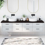 VidaXL Blat de baie, maro &icirc;nchis, 220x50x(2-6) cm, lemn masiv tratat