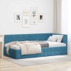 VidaXL Cadru de pat colțar cu headboard albastru 90 x 190 cm Catifea 42016377