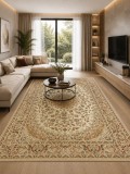 Covor Lotos 1555-110, Marime 100 x 200 cm, Bej, Crem, Inaltime Fir 8 mm, Antialergic, Polipropilena, Living, Dormitor, Sufragerie, Birou