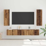 VidaXL Set comodă TV 4 pcs Lemn vechi 30.5 x 30 x 90 cm Lemn compozit