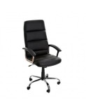 Scaun birou OFF 618, piele ecologica, mecanism balans, baza cromata, 110 kg