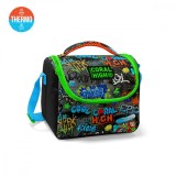 Geanta termoizolanta Coral High, model graffiti negru