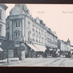 Carte Postala Veche - Arad Hotel Central Interbelica Anii '20 (VEZI DESCRIEREA)