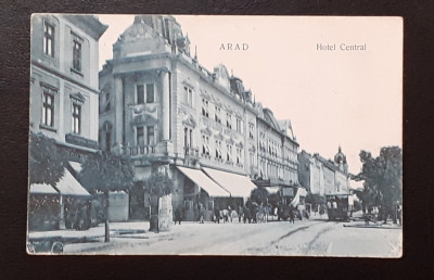 Carte Postala Veche - Arad Hotel Central Interbelica Anii &amp;#039;20 (VEZI DESCRIEREA) foto