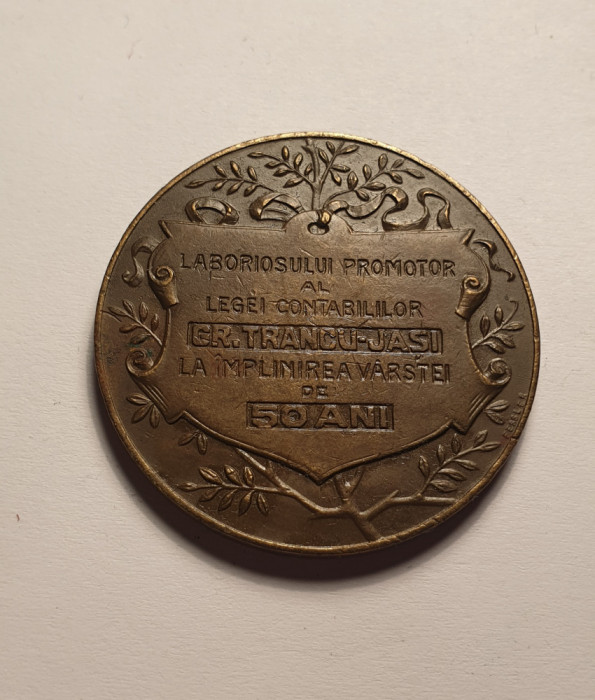 Medalie Gr. Trancu Jasi Iasi -Corpul contabililor din Romania 1923