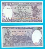Rwanda / Ruanda (p#19) 100 Francs 1989 UNC &#039;Zebre&#039; serie: Z 13454759