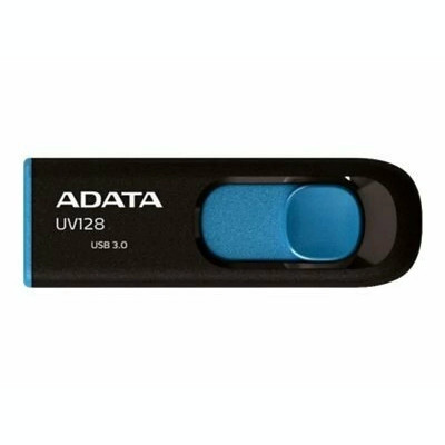 Memorie USB 3.0 ADATA 32 GB retractabila carcasa plastic negru / albastru AUV128-32G-RBE foto