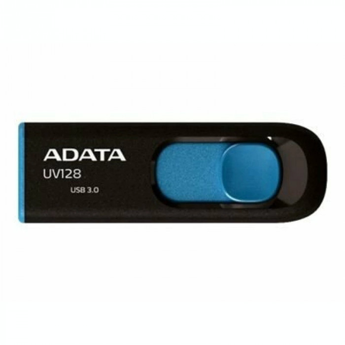 Memorie USB 3.0 ADATA 32 GB retractabila carcasa plastic negru / albastru AUV128-32G-RBE