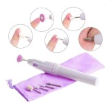 Cumpara ieftin Pila electrica pentru manichiura, 5 capete, saculet depozitare, alimentare baterii