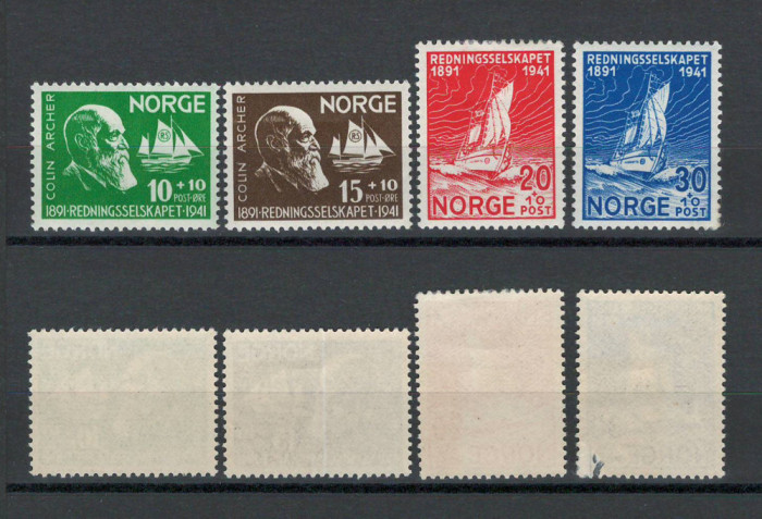 Norvegia 1941 - 50 ani Societatea pt Salvarea Naufragiatilor - MICI DEFECTE