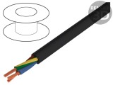 Cablu Electric Rotund 3G2,5mm2 Negru Cu Guma