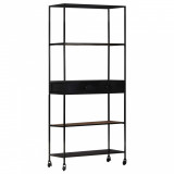 Gossi biblioteca, 80x35x180 cm, lemn mango nefinisat &amp; fier