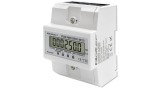 Contor electronic trifazat Qoltec | contor de energie pentru montare pe șină DIN | 400V | 100A | LCD | 4P