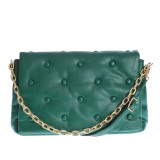 Geanta crossbody verde din piele ecologica