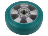 Roată de transport ELESA GANTER &Oslash;160mm, lățime 50mm, butuc cu rulment cu bile, poliuretan/aluminiu
