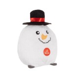 Om de Zapada din Plus cu sunet pentru Craciun, 12 cm, Alb, ATU-088676
