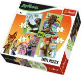 Puzzle Trefl 4 &icirc;n 1 Zootopia cu portrete, 35-48-54-70 piese, 4+ ani