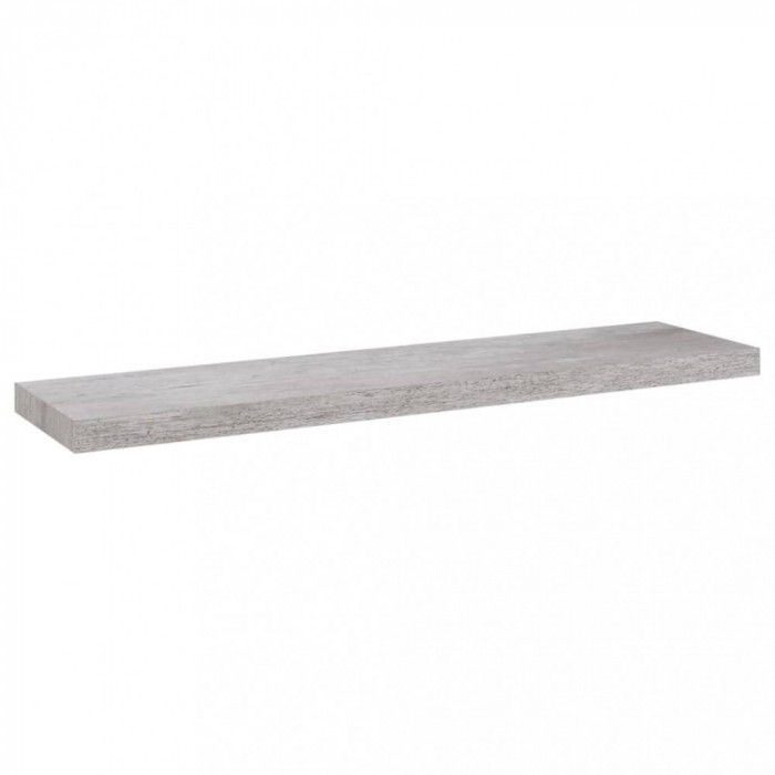 Raft de perete suspendat, gri beton, 90x23,5x3,8 cm, MDF