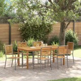 VidaXL Set de masă pentru grădină 7 pcs Gri Rattan poli