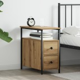 vidaXL Dulap de noapte cu sertar stejar artizanal 30 x 60 x 60 cm