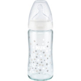 NUK First Choice + 240 ml biberon de sticlă cu controlul temperaturii 240 ml