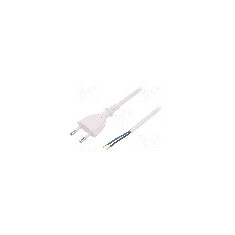 Cablu alimentare AC, 1.5m, 2 fire, culoare alb, cabluri, CEE 7/16 (C) mufa, PLASTROL - W-97143