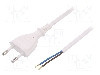 Cablu alimentare AC, 1m, 2 fire, culoare alb, cabluri, CEE 7/16 (C) mufa, PLASTROL - W-97819 foto