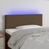 VidaXL Tăblie de pat cu LED, maro &icirc;nchis, 90x5x78/88 cm, textil