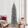 VidaXL Copac Artificial Slăb de Crăciun cu 300 LED Verde și alb 210 cm 3395311