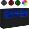 Servanta cu lumini LED, negru, 162x37x100 cm