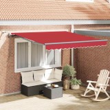 Marchiza retractabilă automată cu LED Roșie 300x250 cm