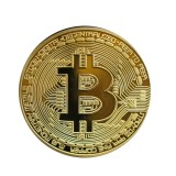 Moneda decorativa Bitcoin, DIGIMAT plus carcasa protectie, coin de colectie pentru fani